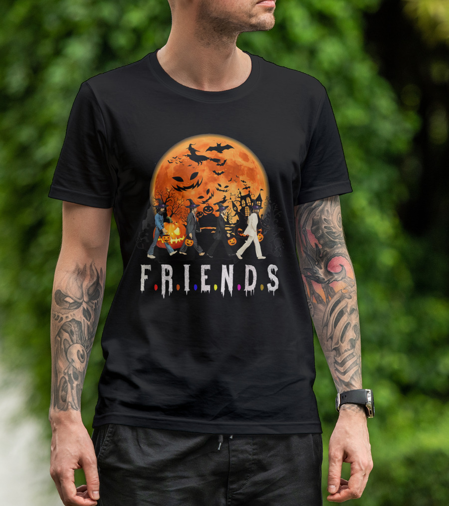 FRIENDS Funnycharacters Halloween Moon Trick Or Treat T-Shirt