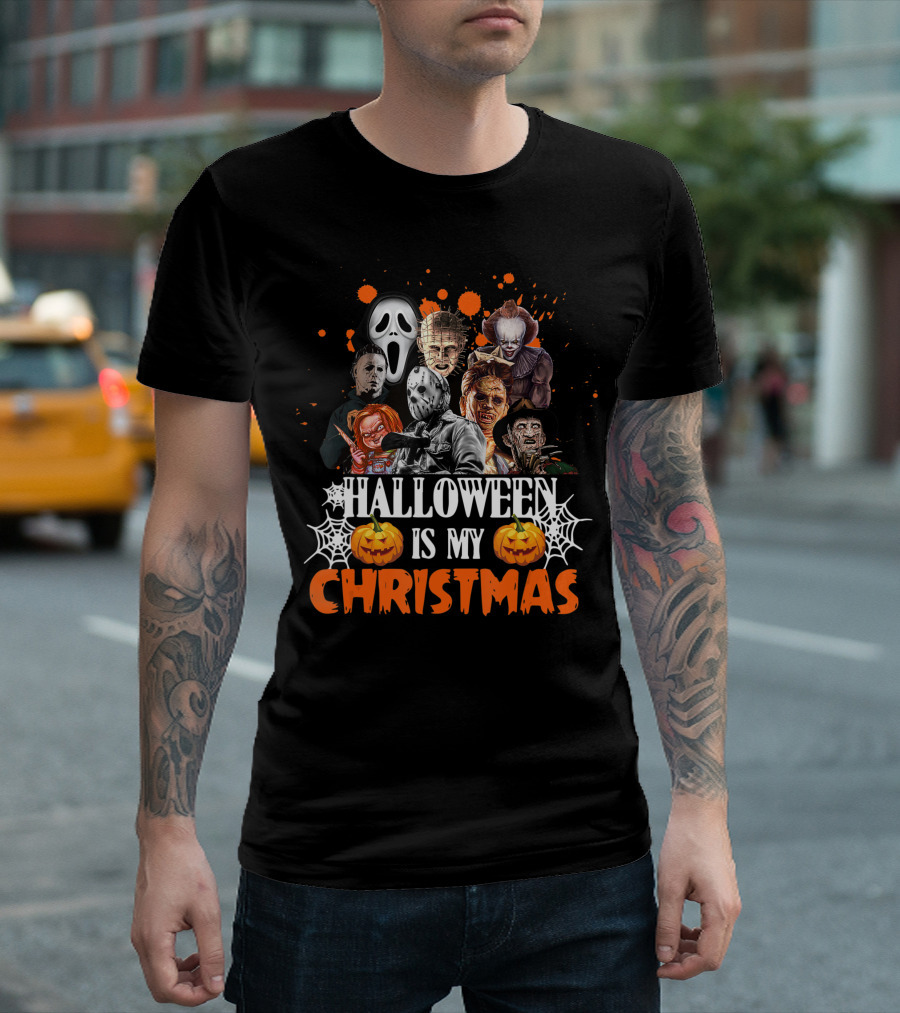 Halloween Is My Christmas Funny Horror Movies Characters T-Shirt