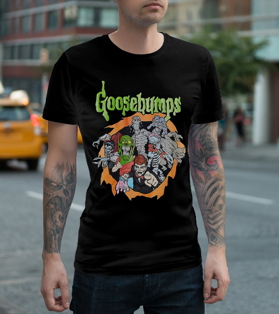 Goosebumps Monsters and Characters Frightening Horde Beware T-Shirt