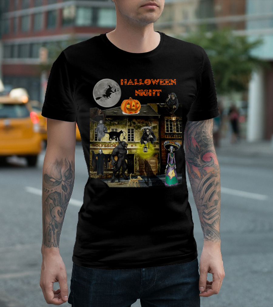 Halloween Night Haunted Classic Monsters House T-Shirt