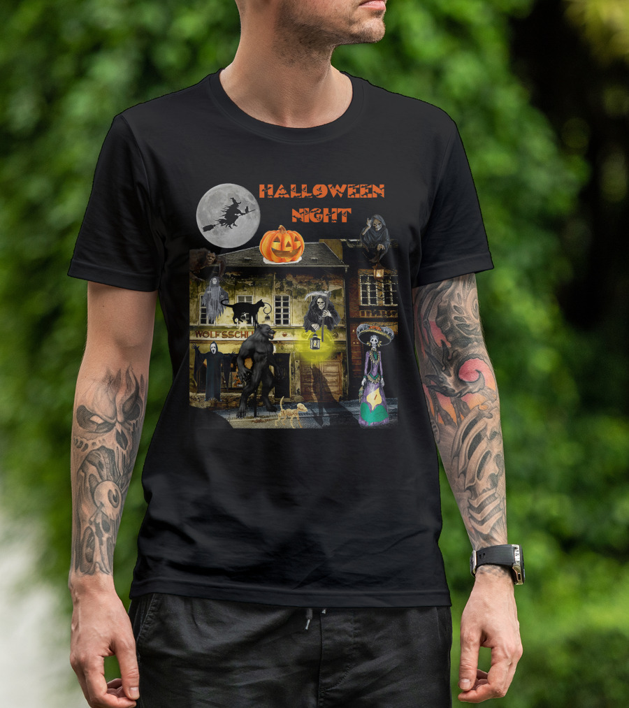 Halloween Night Haunted Classic Monsters House T-Shirt