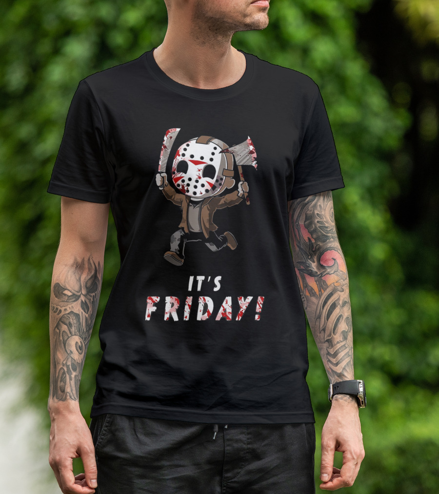 It's Friday Horror Movie Characters Spooky Friday T-Shirt