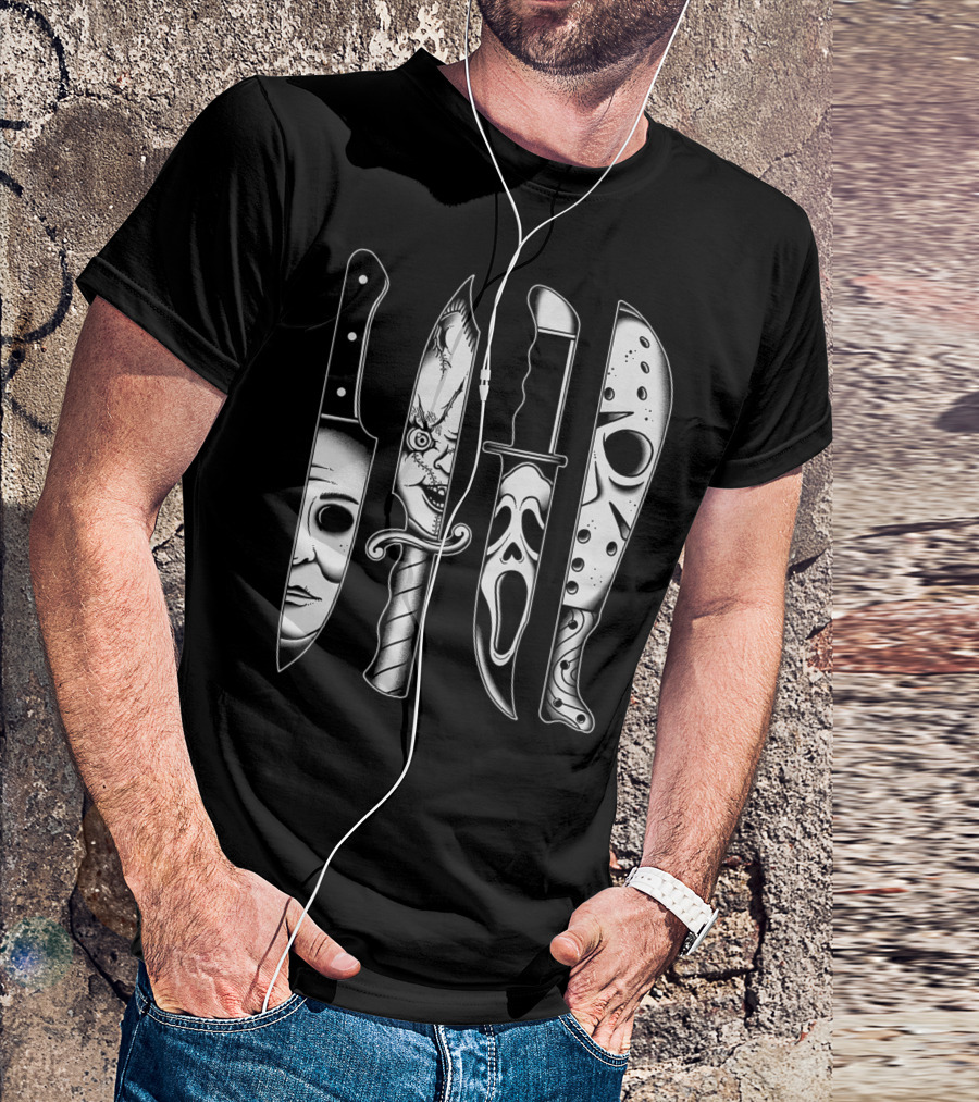 Horror Movie Knives Machete Friday Scary Icons T-Shirt