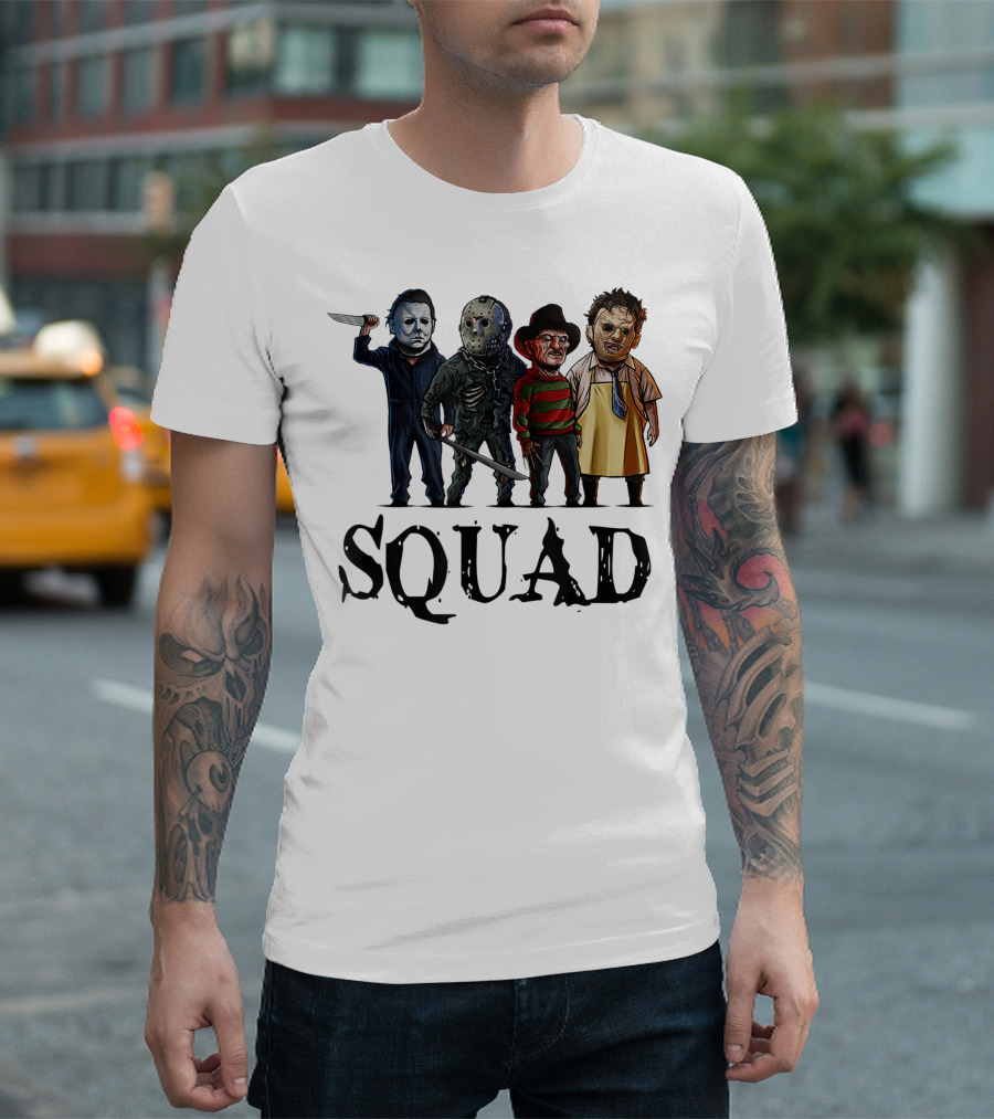 Halloween Horror Movies Fan Lover Squad Iconic Characters T-Shirt