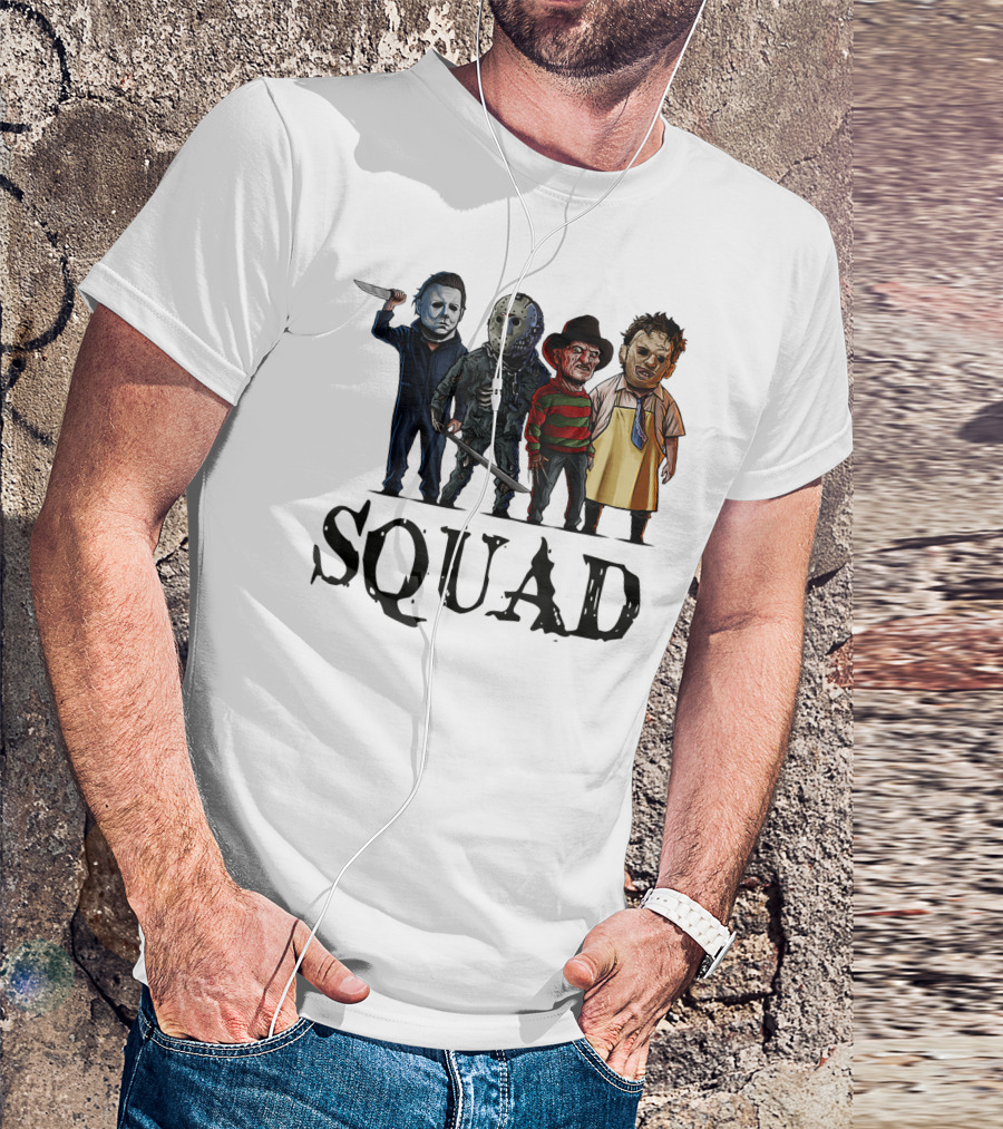 Halloween Horror Movies Fan Lover Squad Iconic Characters T-Shirt
