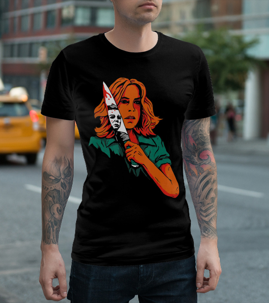 Halloween Horror Movie Girl Killer Mask 13th Knife T-Shirt