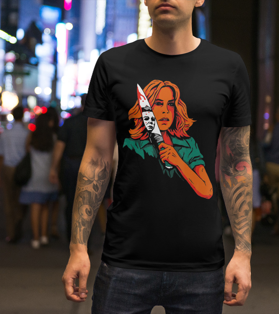 Halloween Horror Movie Girl Killer Mask 13th Knife T-Shirt