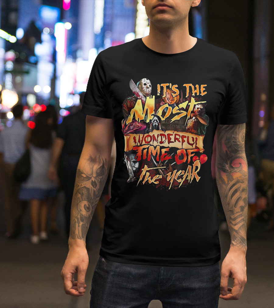 It's The Most Wonderful Time Of The Year Horror Icons Collage T-Shirt