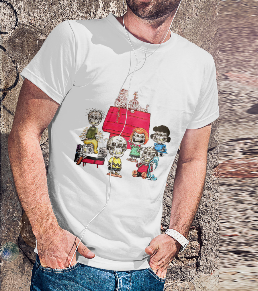 Snoopy Family Halloween Skulls Peanuts Gang T-Shirt
