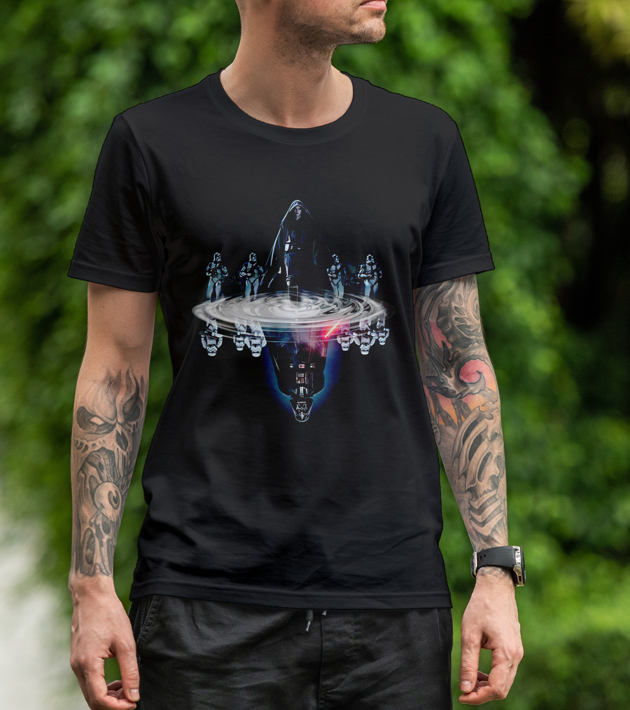 Darth Vader Anakin Skywalker Water Reflection Star Wars Clone Troopers T-Shirt