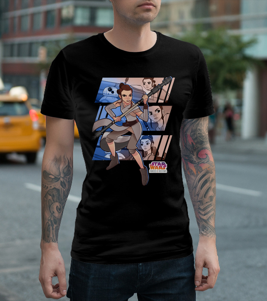 Star Wars Forces of Destiny Rey and BB-8 Adventure Scenes T-Shirt