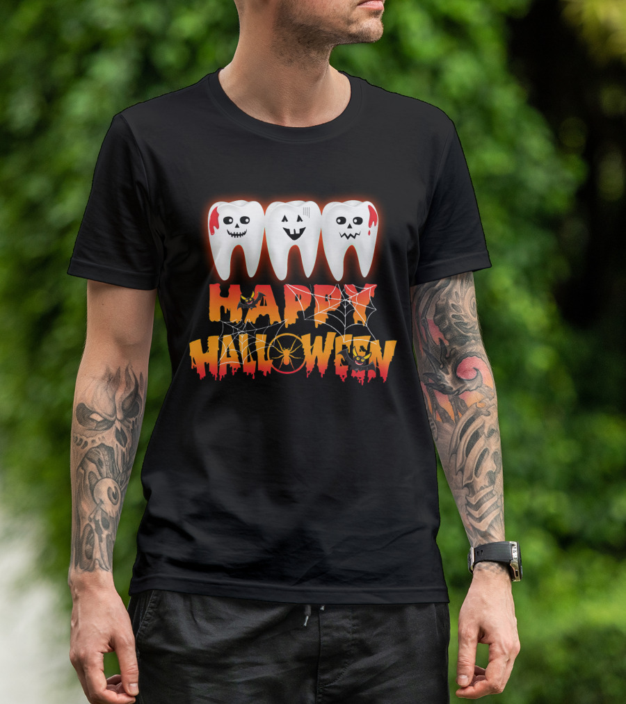 Happy Halloween Funny Costume Dental Teeth T-Shirt