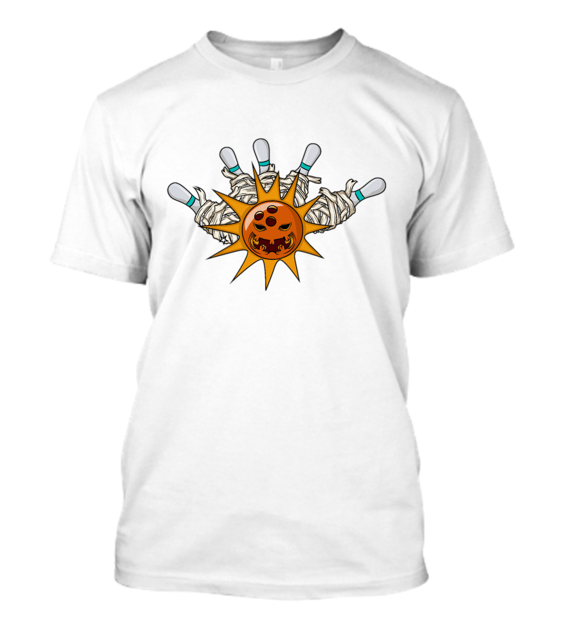 Halloween Jack O Lantern Bowling Mummy Pins Funny Bowler T-Shirt