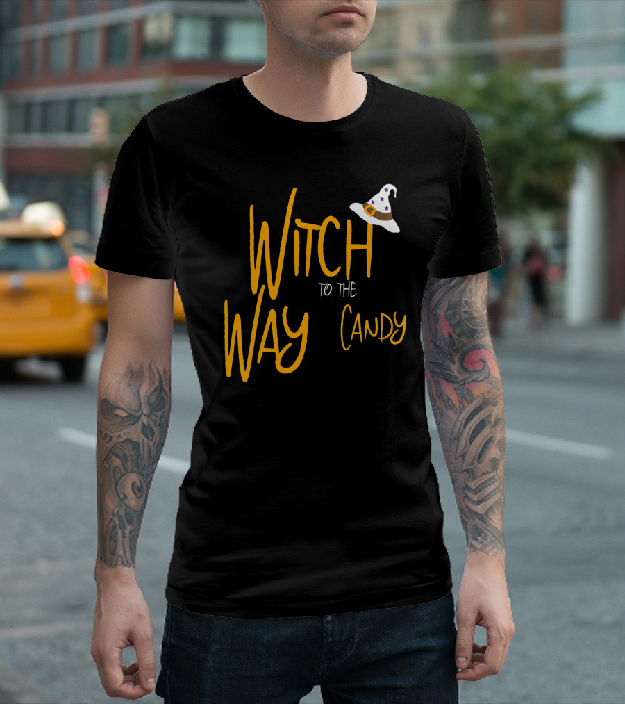 Witch Way To The Candy Halloween Witch T-Shirt