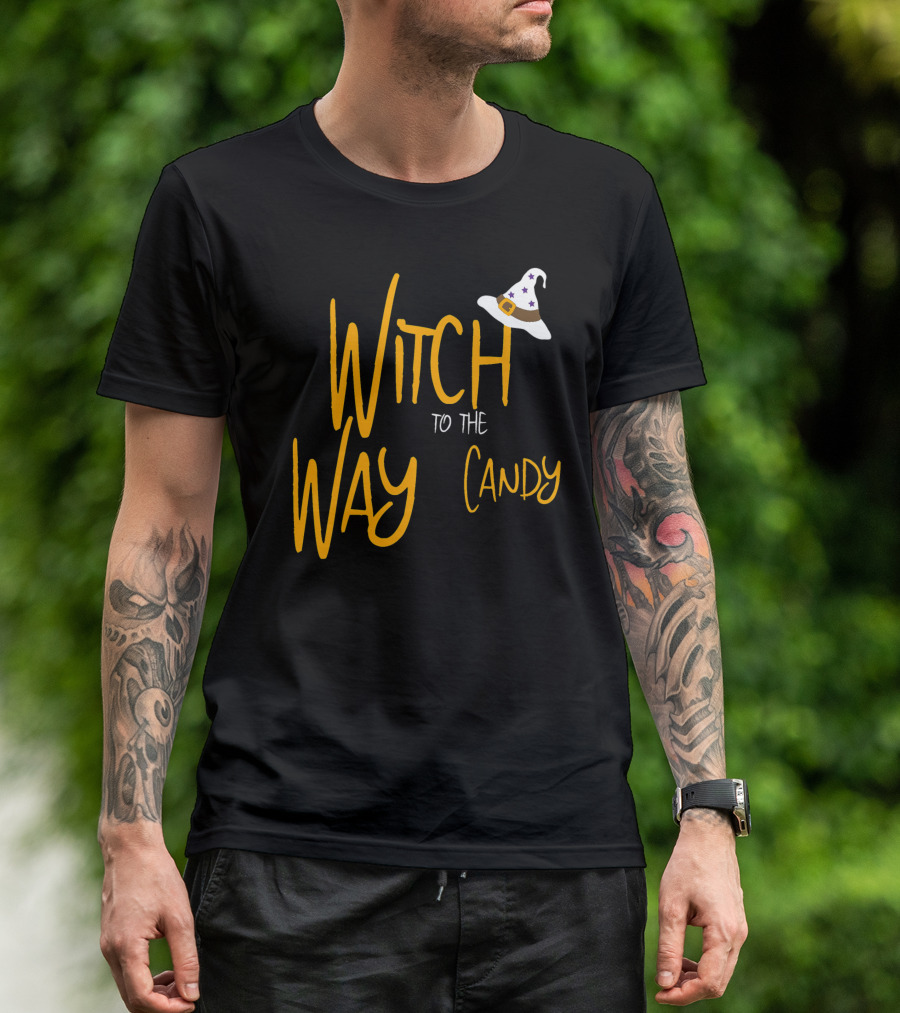 Witch Way To The Candy Halloween Witch T-Shirt