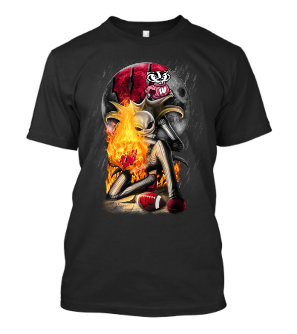 Jack WB Wisconsin Badgers Nightmare Crossover Football T-Shirt