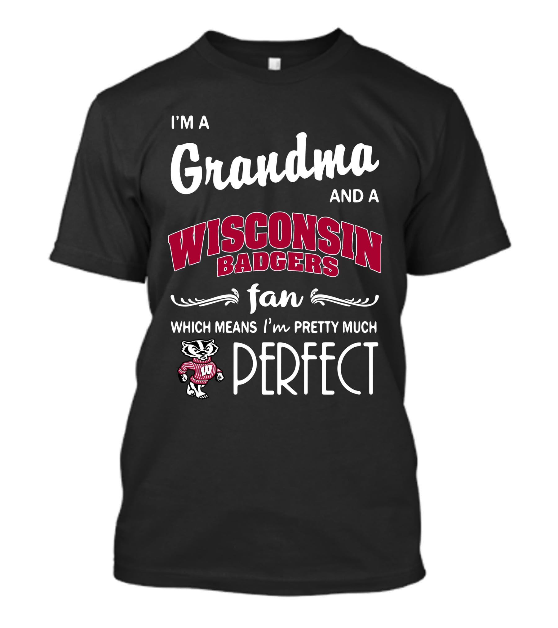 I'm A Grandma And A Wisconsin Badgers Fan Which Means I'm Pretty Much Perfect T-Shirt