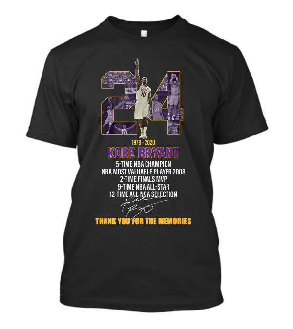 LEGENDS 24 KOBE BRYANT 5-TIME NBA CHAMPION THANK YOU FOR THE MEMORIES T-Shirt