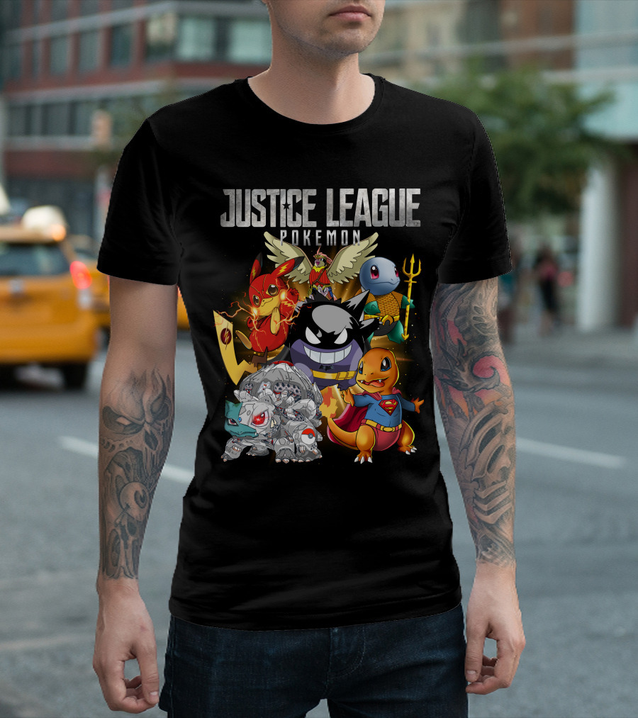 Justice League Pokemon Mashup Characters T-Shirt