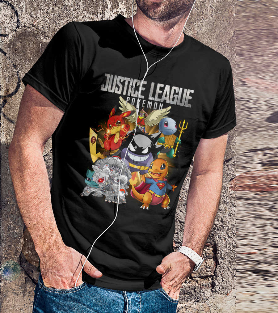 Justice League Pokemon Mashup Characters T-Shirt