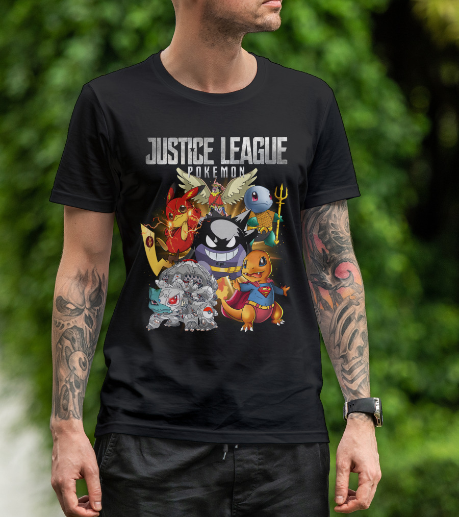 Justice League Pokemon Mashup Characters T-Shirt