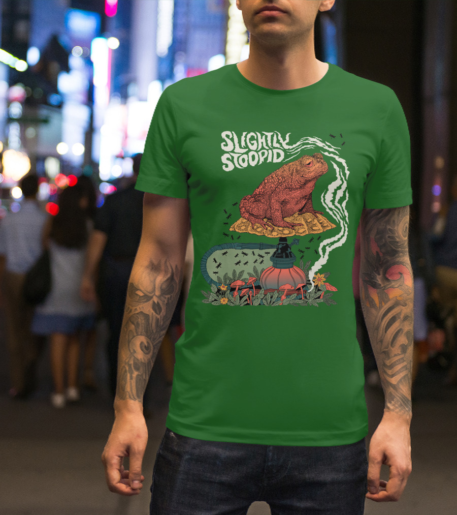 Slightly Stoopid Toad On Hookah With Mushrooms And Smoke T-Shirt