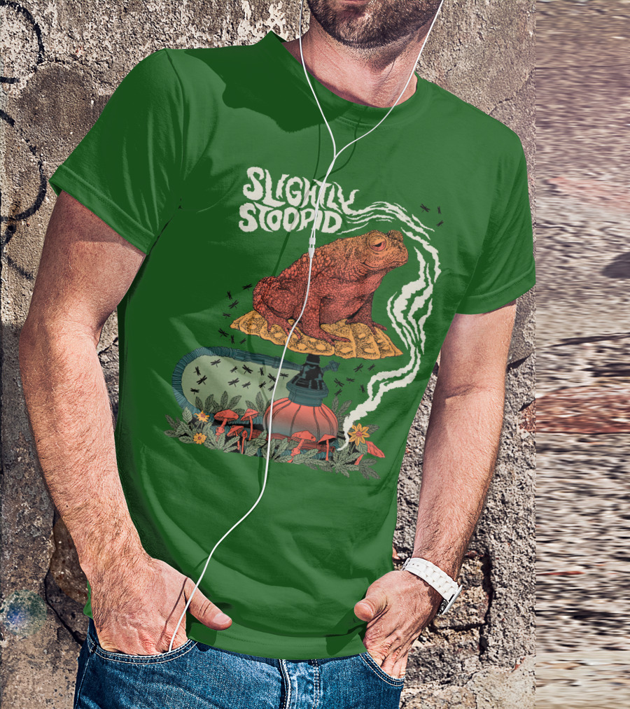 Slightly Stoopid Toad On Hookah With Mushrooms And Smoke T-Shirt