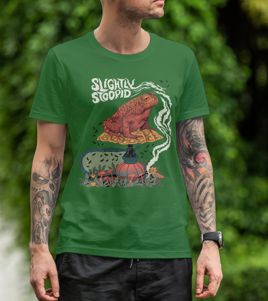 Slightly Stoopid Toad On Hookah With Mushrooms And Smoke T-Shirt