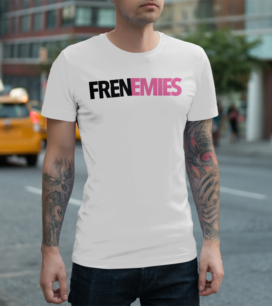 H3 Frenemies Pink and Black Text Logo Merch T-Shirt