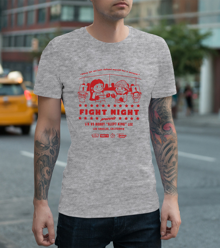 Tigerbelly TV Fight Night Presents Lix Vs Bobby Slept King Lee Los Angeles California T-Shirt