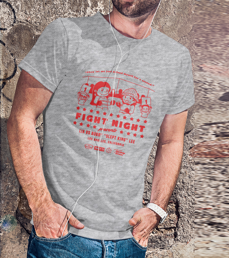 Tigerbelly TV Fight Night Presents Lix Vs Bobby Slept King Lee Los Angeles California T-Shirt