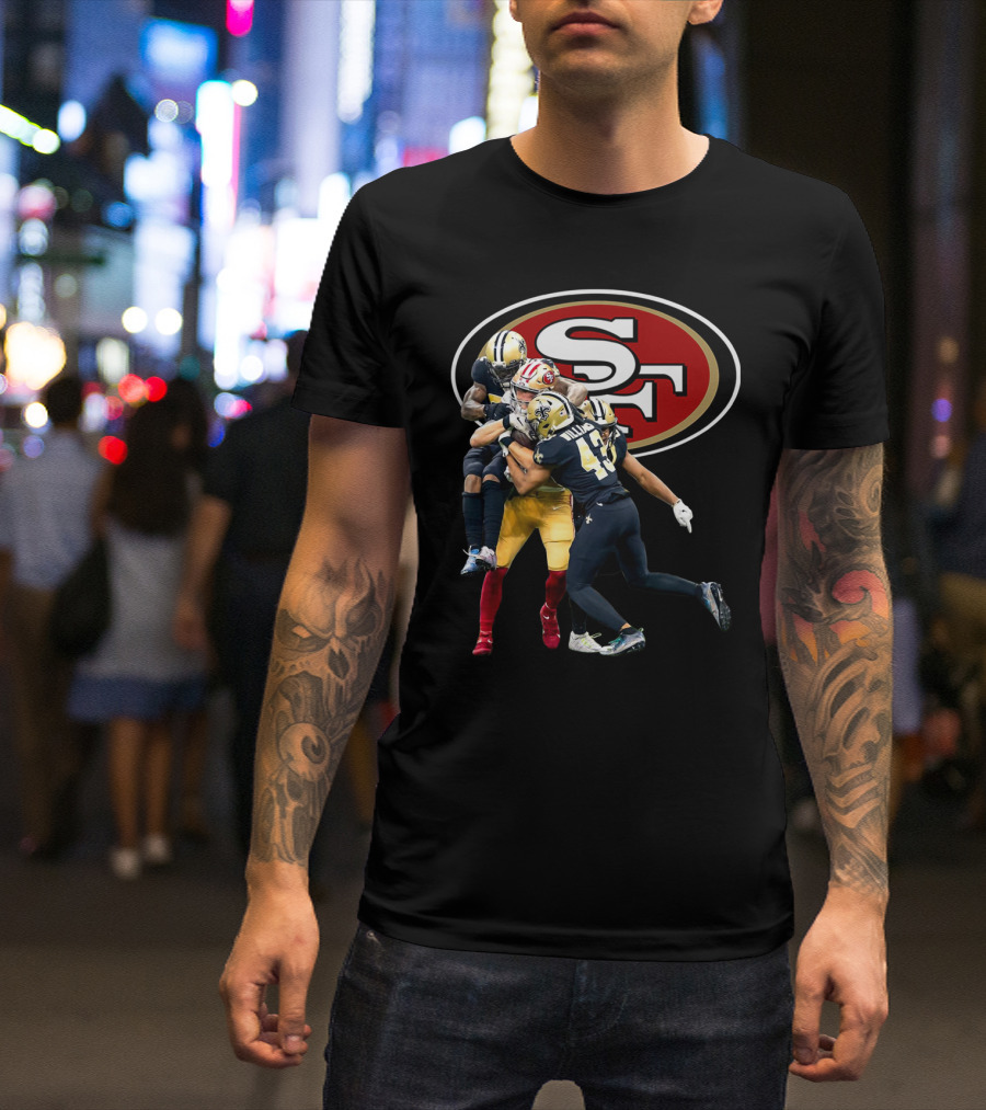 SF 49ers Vs Saints Football Clash T-Shirt