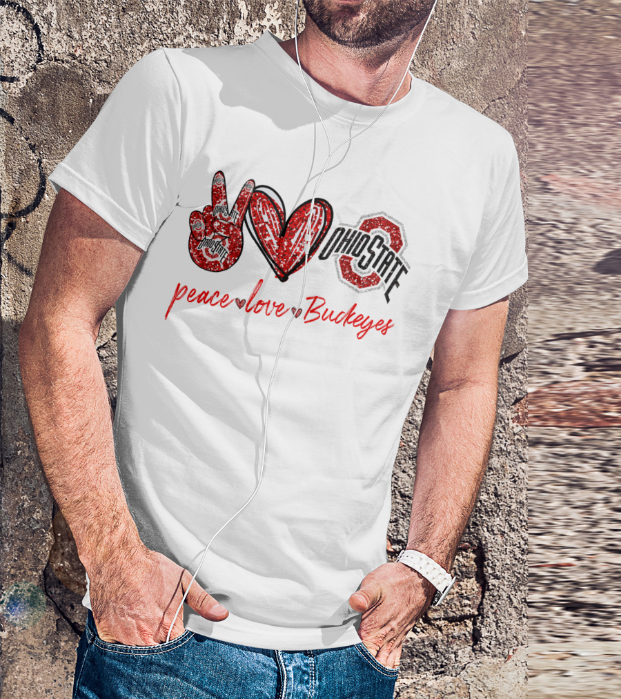 Peace Love Ohio State Buckeyes T-Shirt