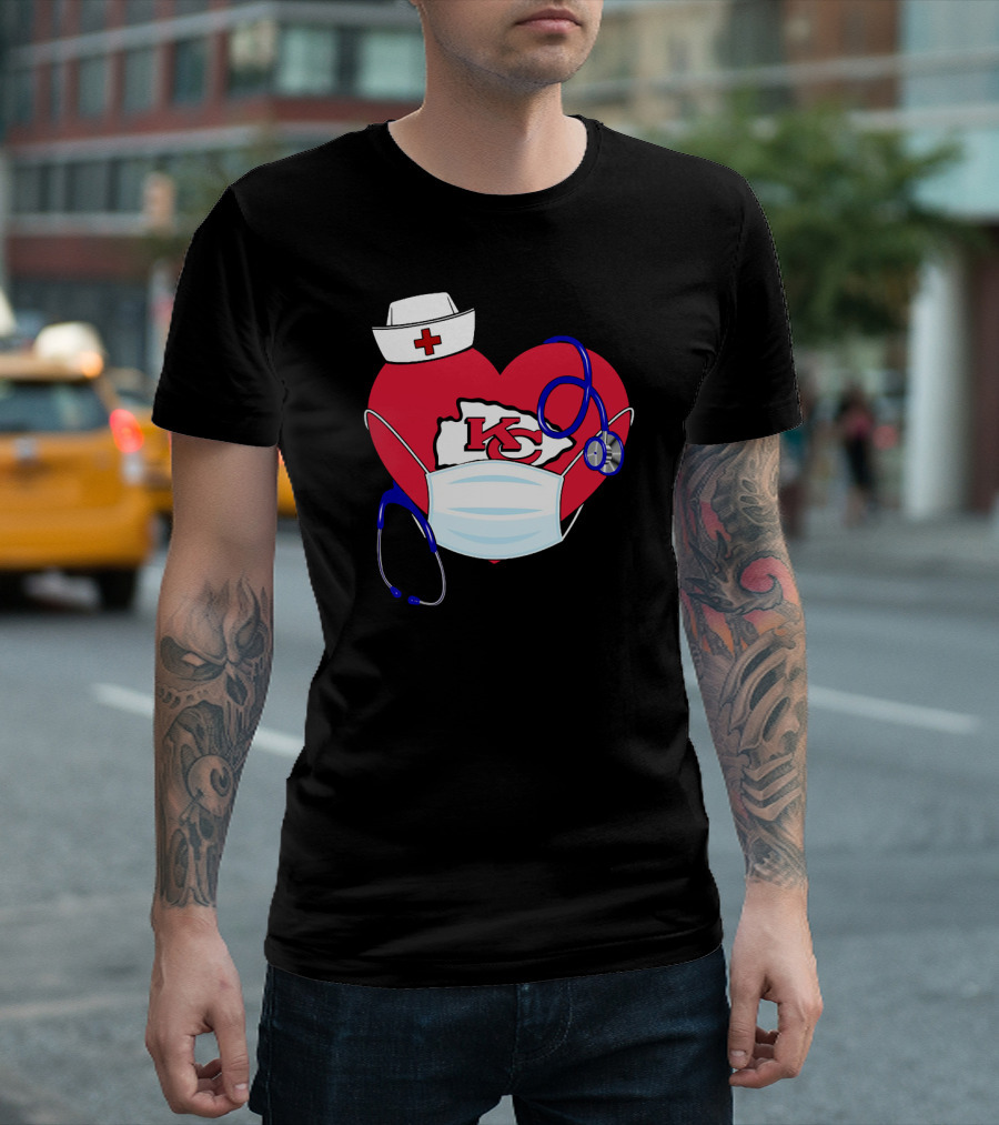 Heart KC Nurse Medical Stethoscope T-Shirt