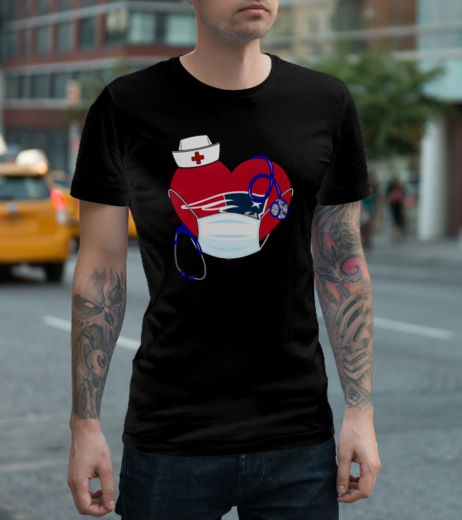 Heart Patriots Nurse Healthcare Mask Stethoscope T-Shirt