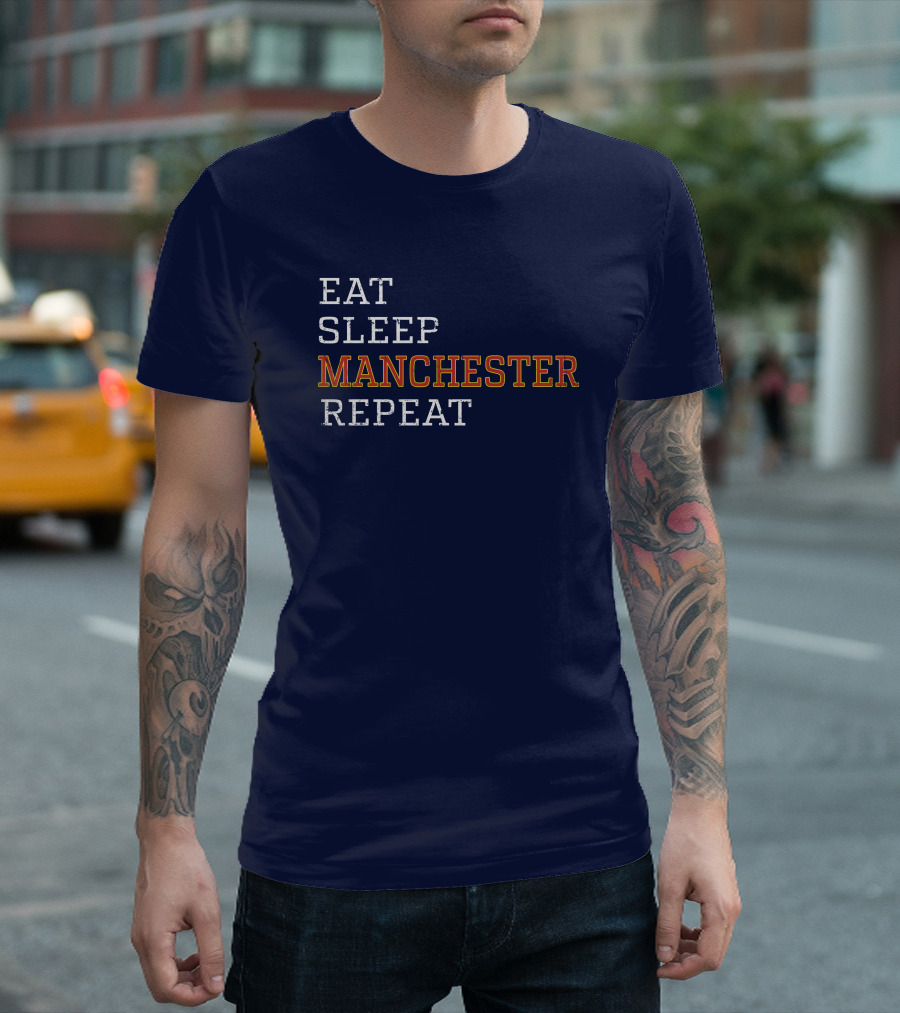 Eat Sleep Manchester Repeat T-Shirt