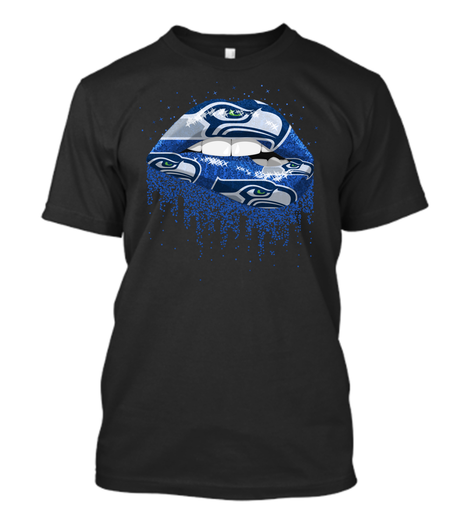 Seattle Seahawks Lips Sparkling Logo T-Shirt