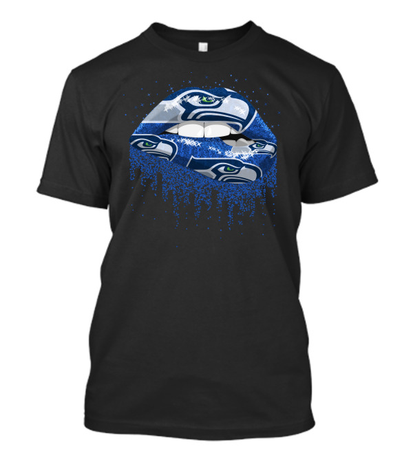 Seattle Seahawks Lips Sparkling Logo T-Shirt