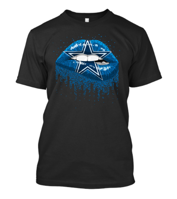 Dallas Cowboys Star Glitter Lips T-Shirt
