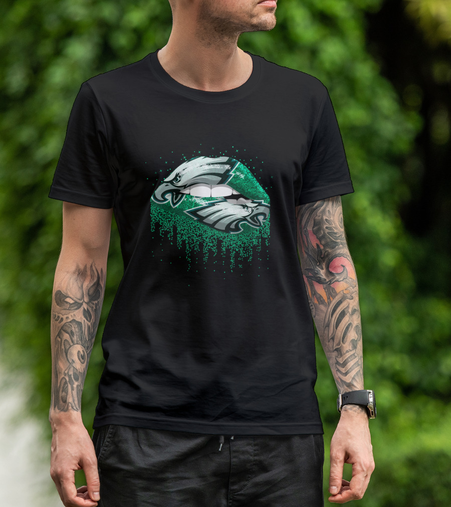 Philadelphia Eagles Glitter Lips T-Shirt