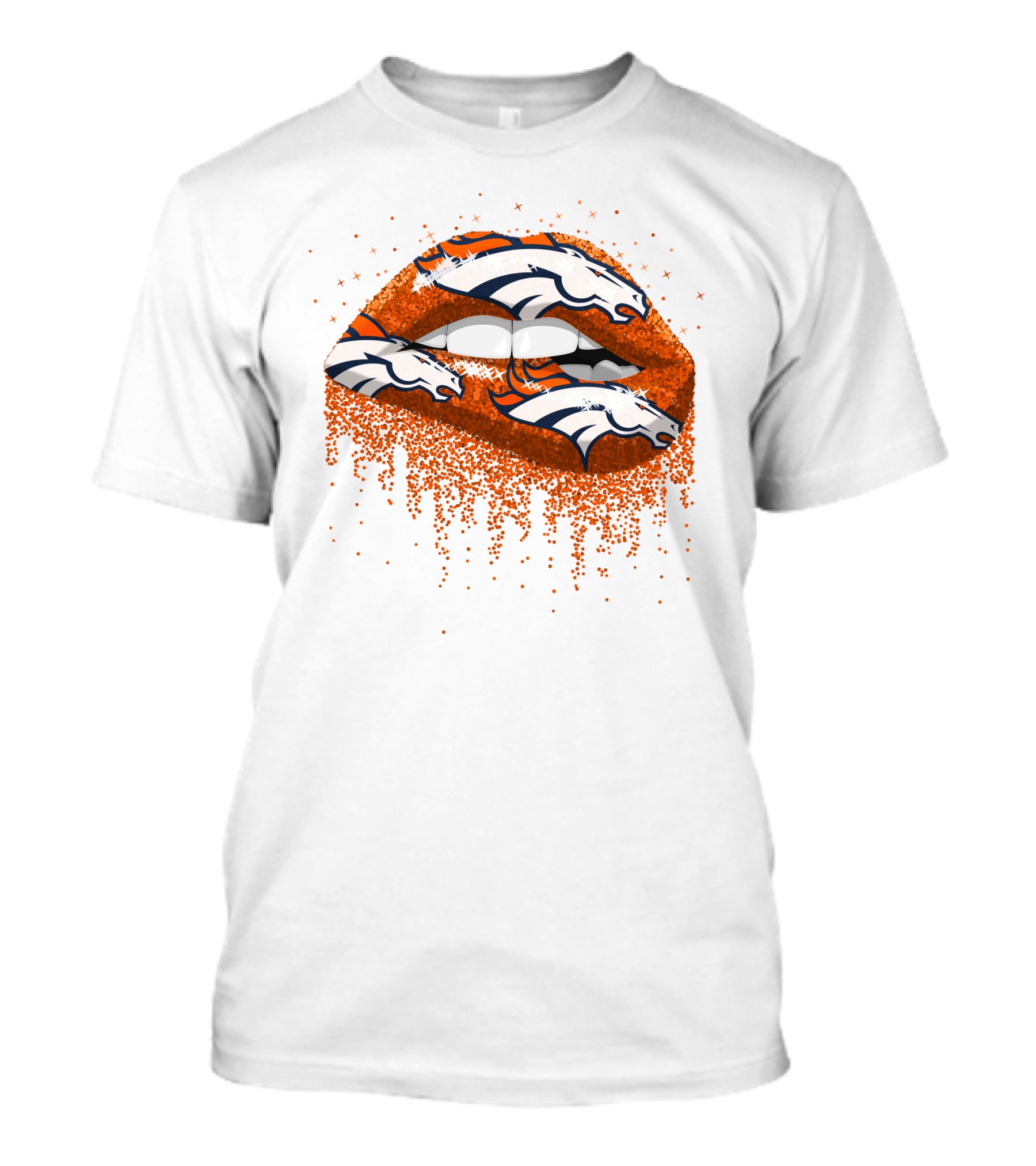 Denver Broncos Glitter Lips T-Shirt