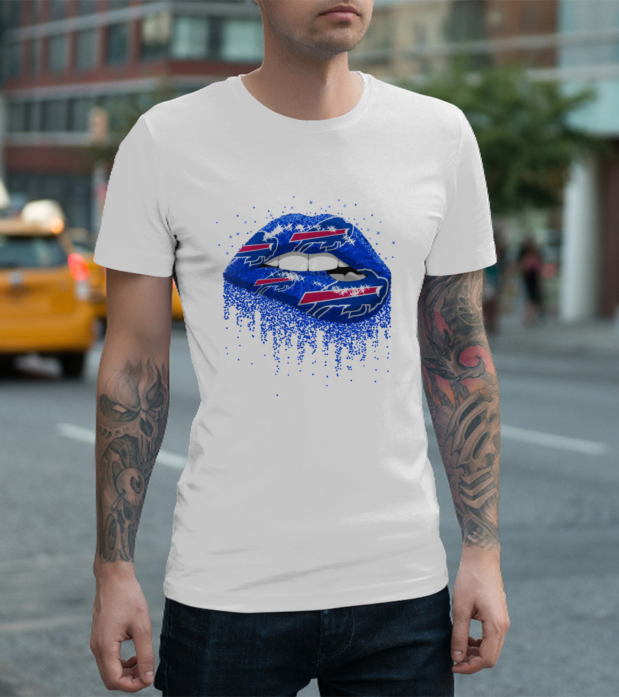 Buffalo Bills Football Team Blue Lips T-Shirt