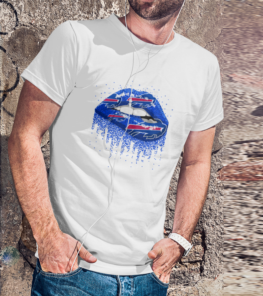 Buffalo Bills Football Team Blue Lips T-Shirt