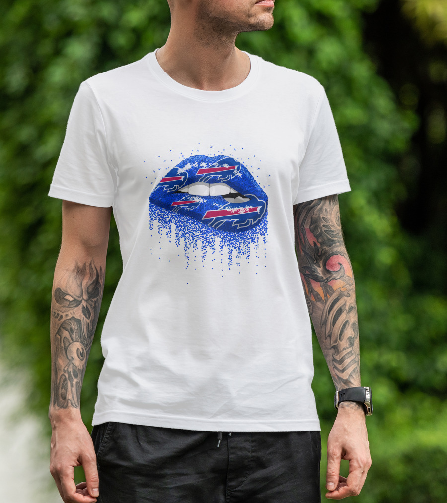 Buffalo Bills Football Team Blue Lips T-Shirt