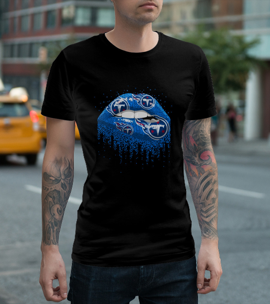 Tennessee Titans Glitter Lips T-Shirt