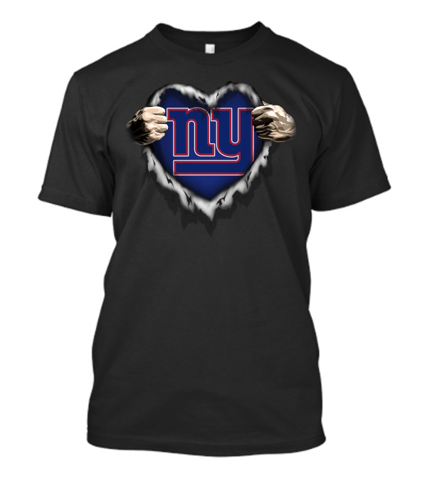 New York Giants Heart Ripped NY T-Shirt