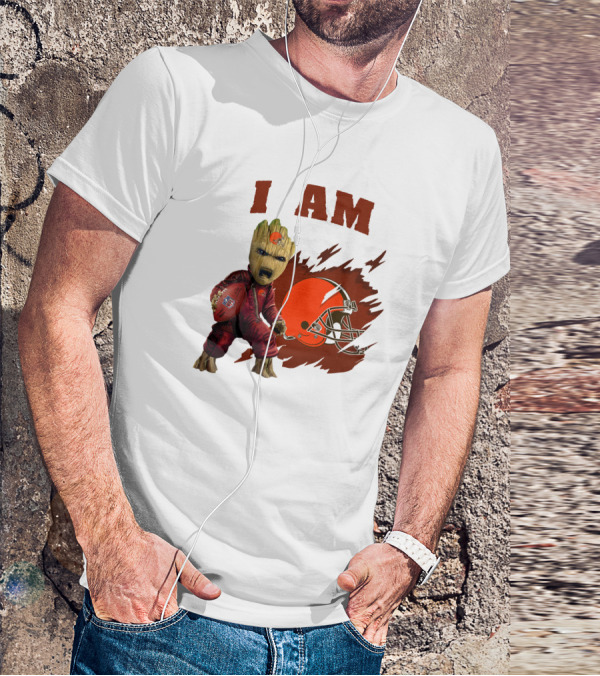 I Am Groot Cleveland Browns Football Character T-Shirt