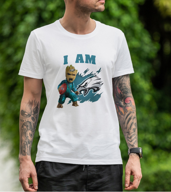 I Am Groot Philadelphia Eagles Football Marvel Crossover T-Shirt