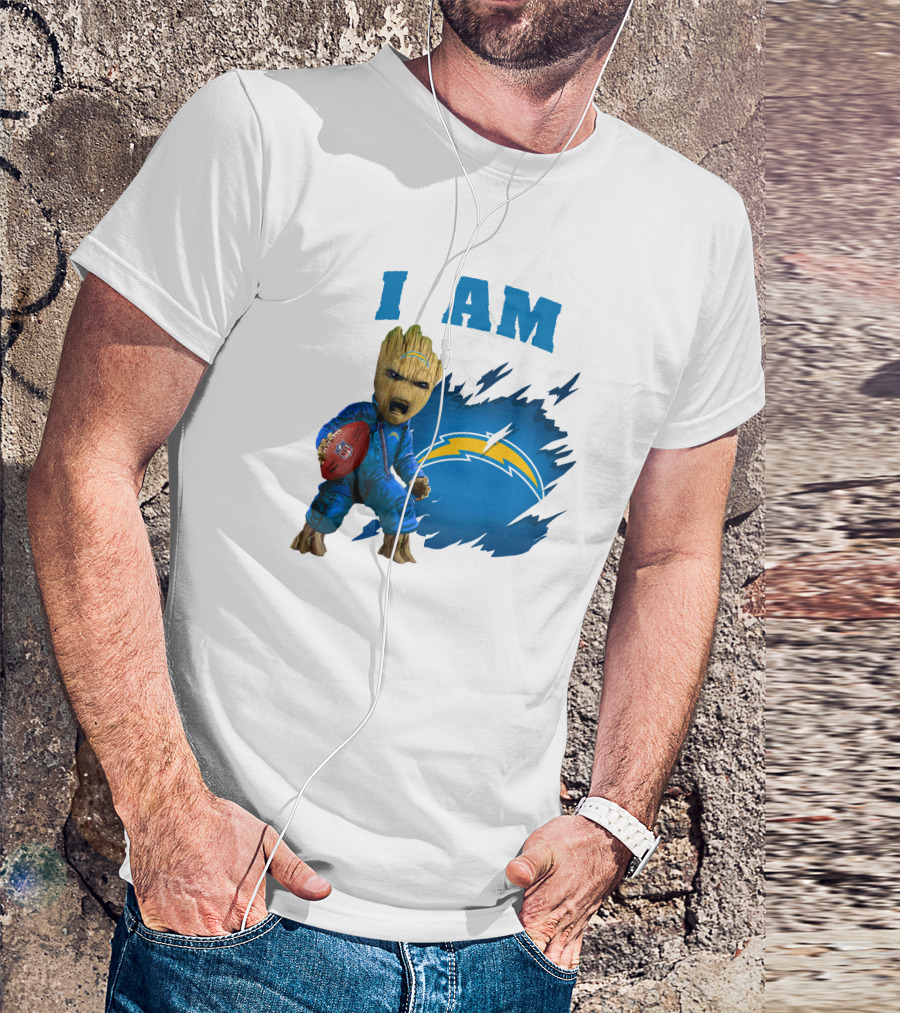 I Am Groot Los Angeles Chargers Football Marvel Character T-Shirt