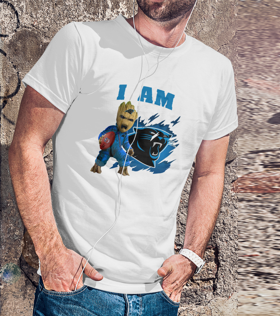 I Am Groot Carolina Panthers NFL Football Groot With Panthers T-Shirt